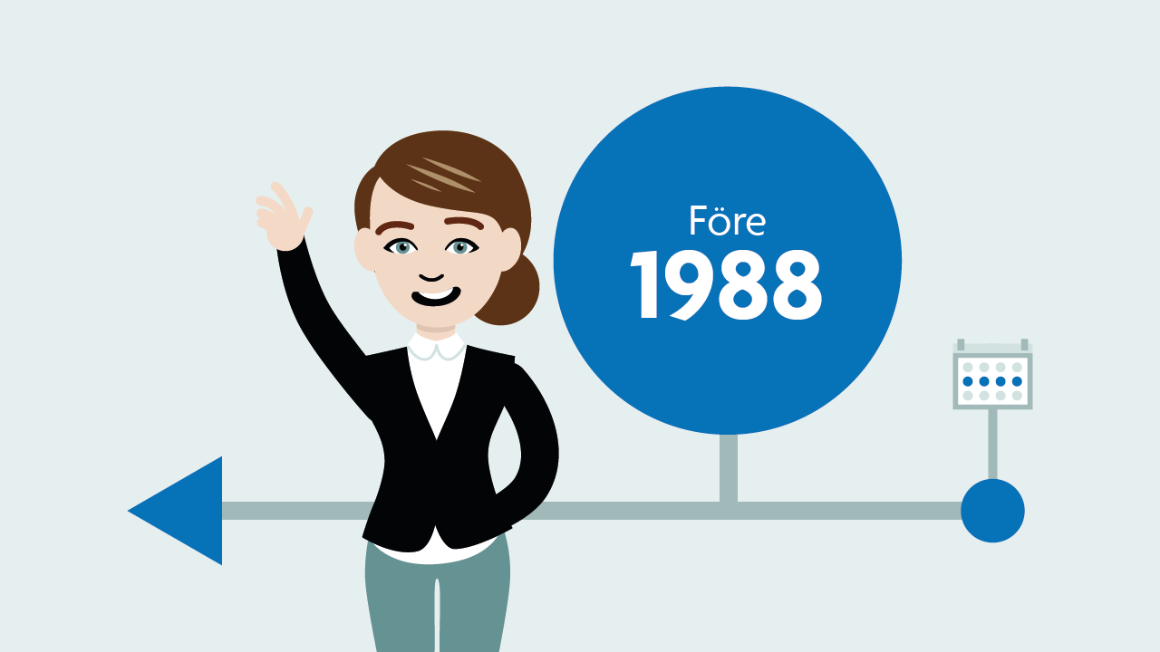 Man som har en illustration som visar född före 1988